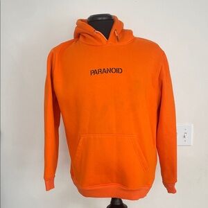 Antisocial Club Paran Orange Sweatshirt Vibrant Pullover Hoodie Size Large